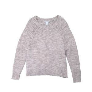 Yet Again Pale Pink Blush Chunky Knit Fuzzy Nubby Sweater Size Extra Large